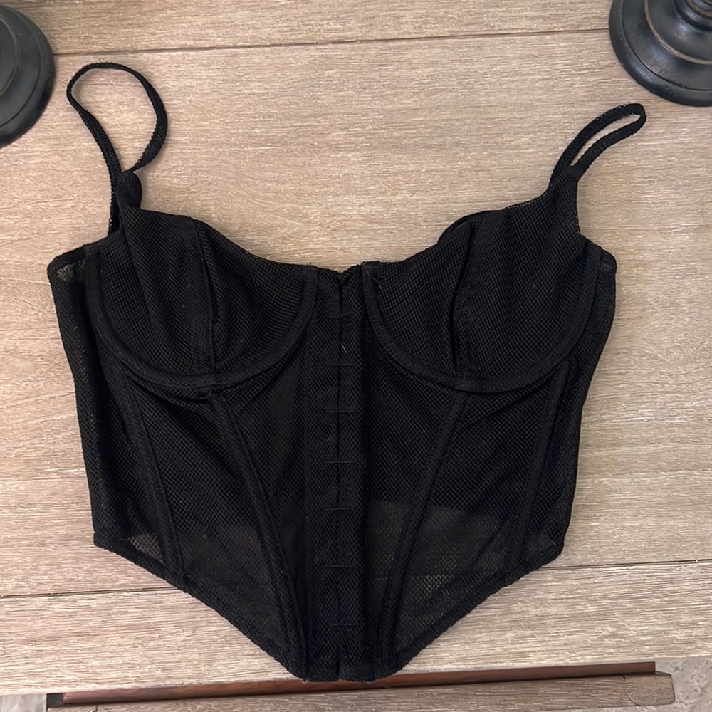 Black Mesh Bustier